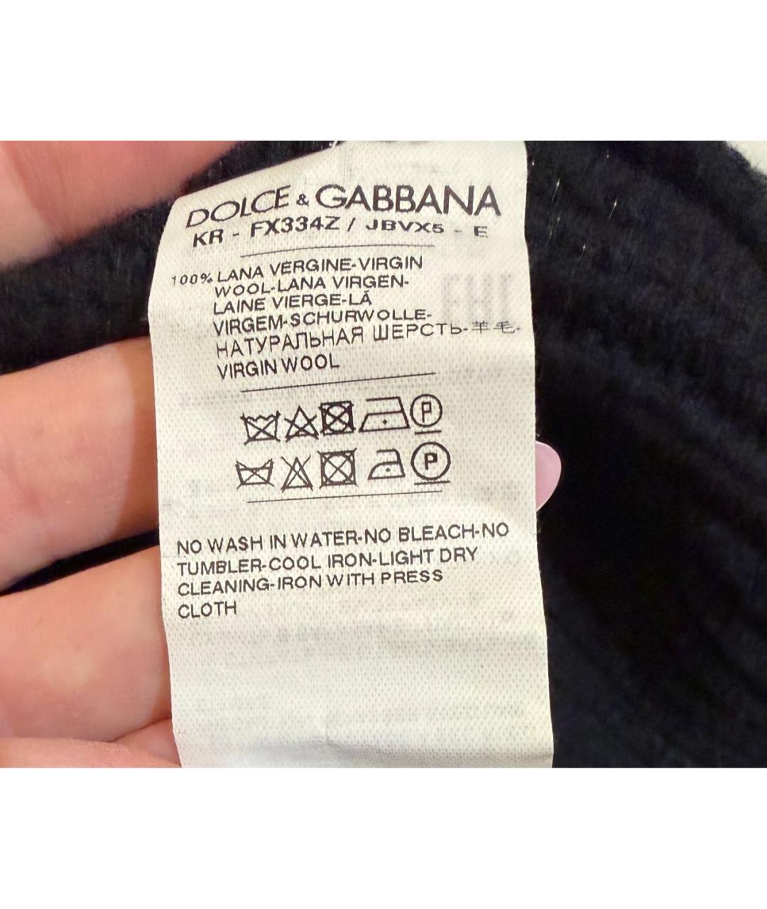 DOLCE&GABBANA Черный шерстяной джемпер / свитер, фото 4