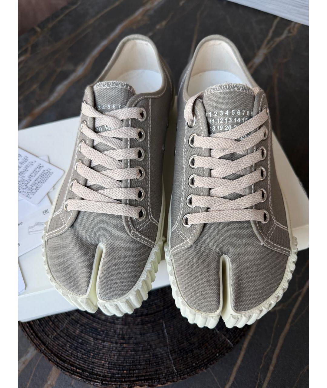 MM6 MAISON MARGIELA Бежевые текстильные кеды, фото 3