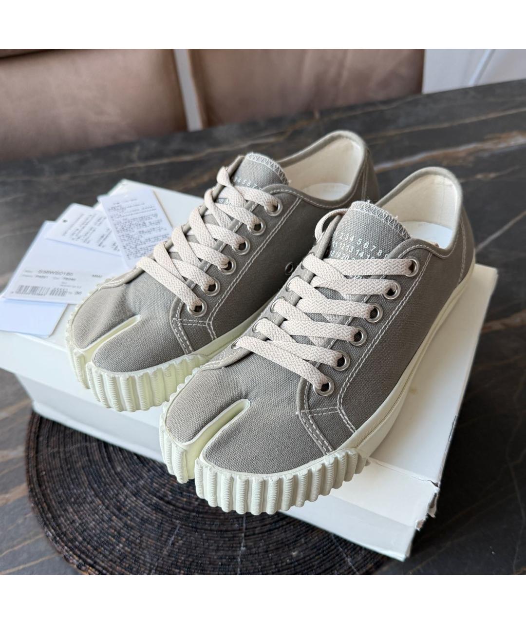 MM6 MAISON MARGIELA Бежевые текстильные кеды, фото 2