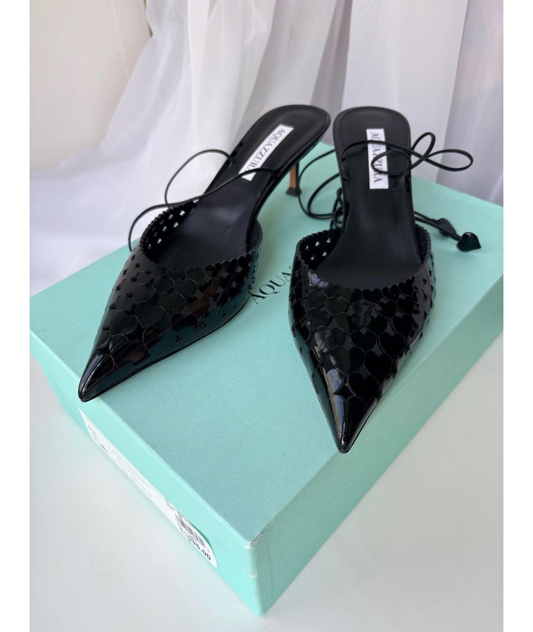 AQUAZZURA Черные туфли из лакированной кожи, фото 8