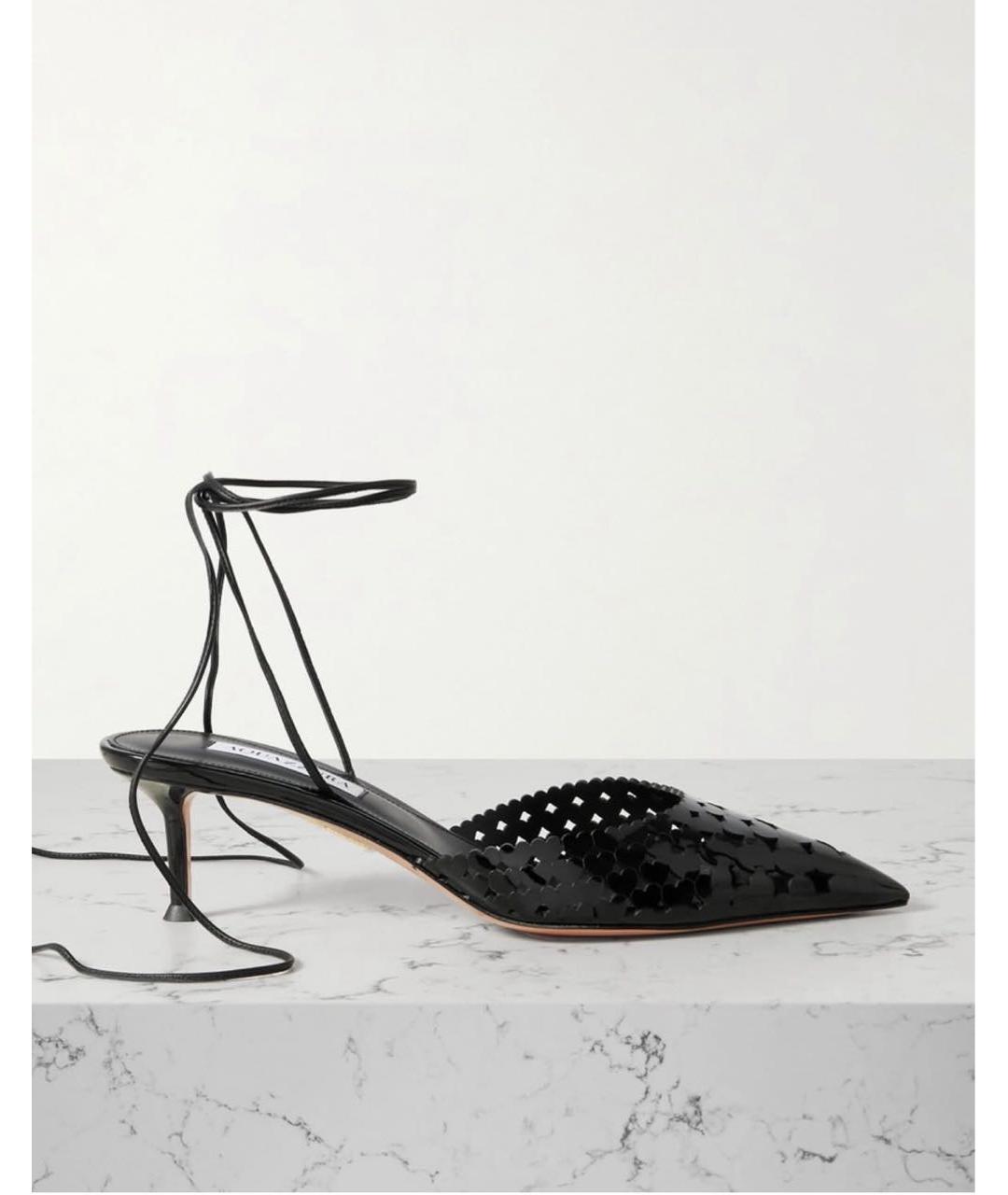 AQUAZZURA Черные туфли из лакированной кожи, фото 9