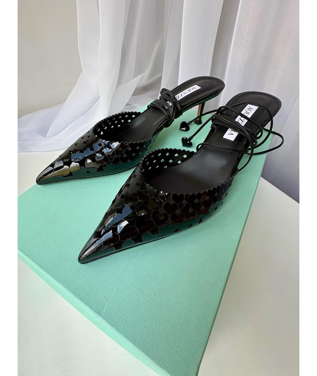 AQUAZZURA Черные туфли из лакированной кожи, фото 2