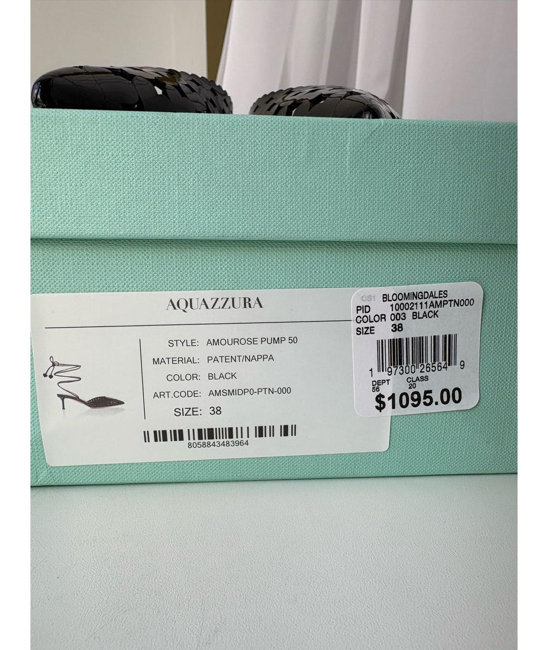 AQUAZZURA Черные туфли из лакированной кожи, фото 5