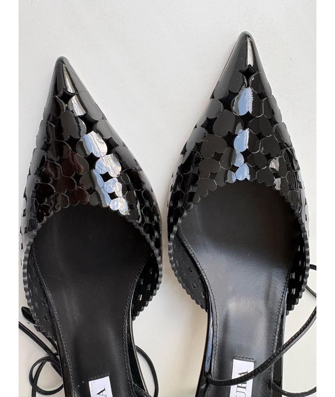 AQUAZZURA Черные туфли из лакированной кожи, фото 3