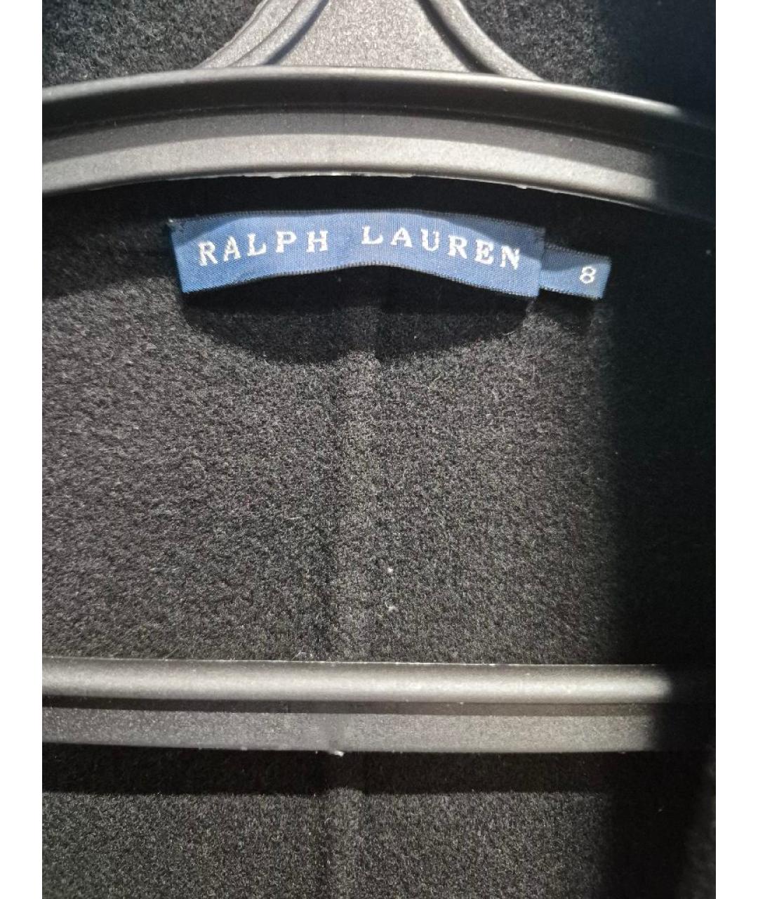 RALPH LAUREN Черное шерстяное пальто, фото 3