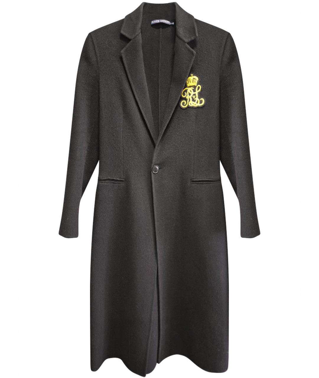 RALPH LAUREN Черное шерстяное пальто, фото 1