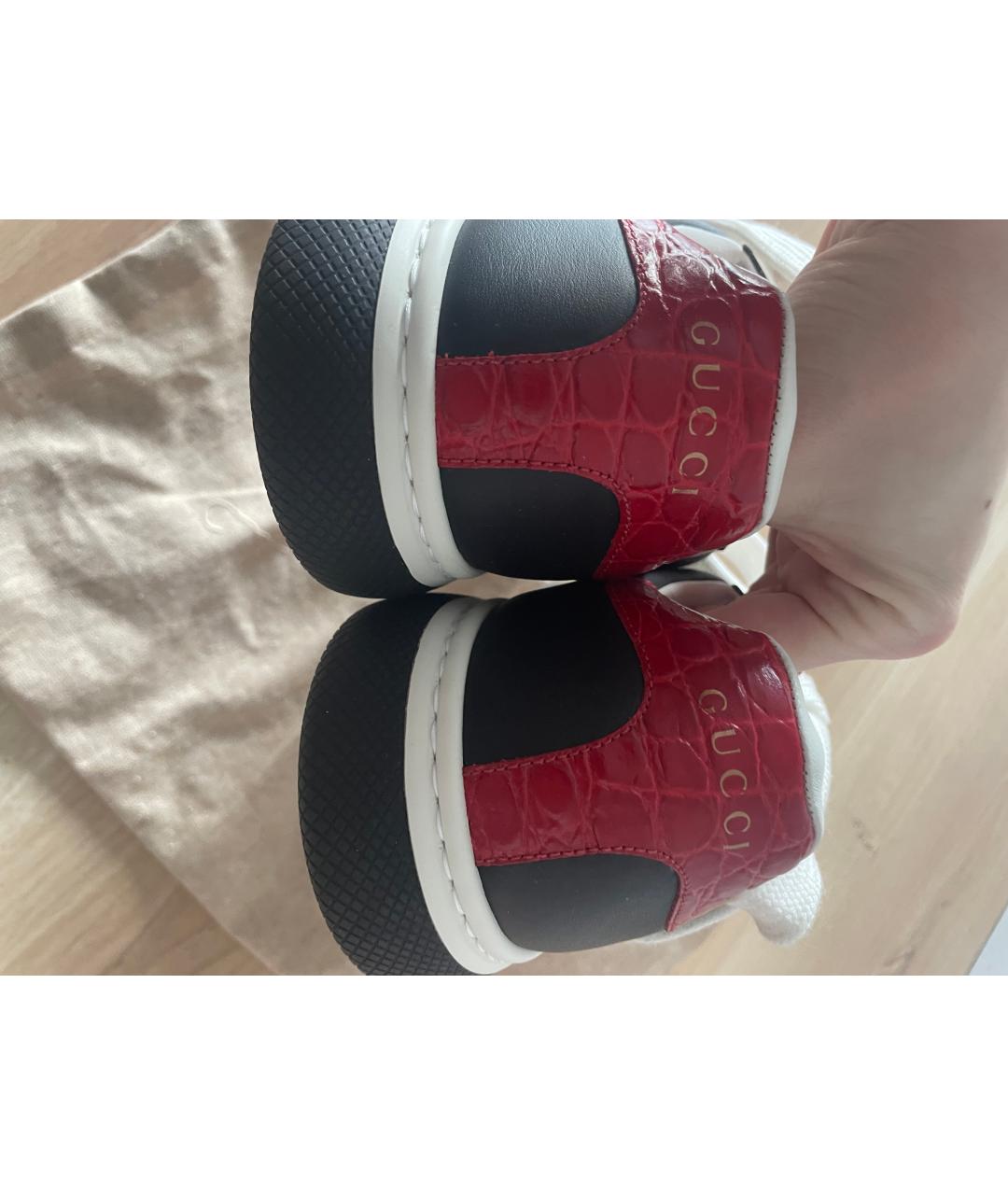 GUCCI Синие кожаные кроссовки, фото 4