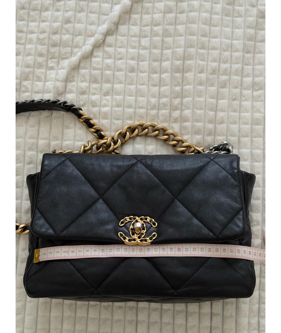 CHANEL Черная кожаная сумка с короткими ручками, фото 9