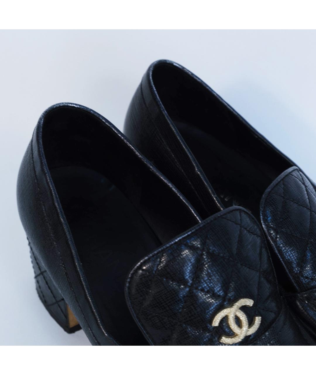 CHANEL Черные кожаные туфли, фото 5