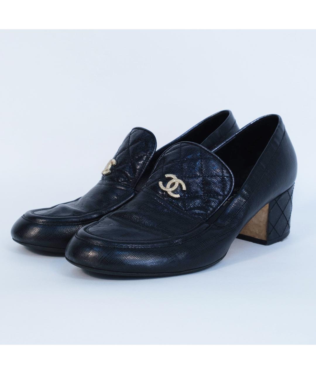 CHANEL Черные кожаные туфли, фото 3