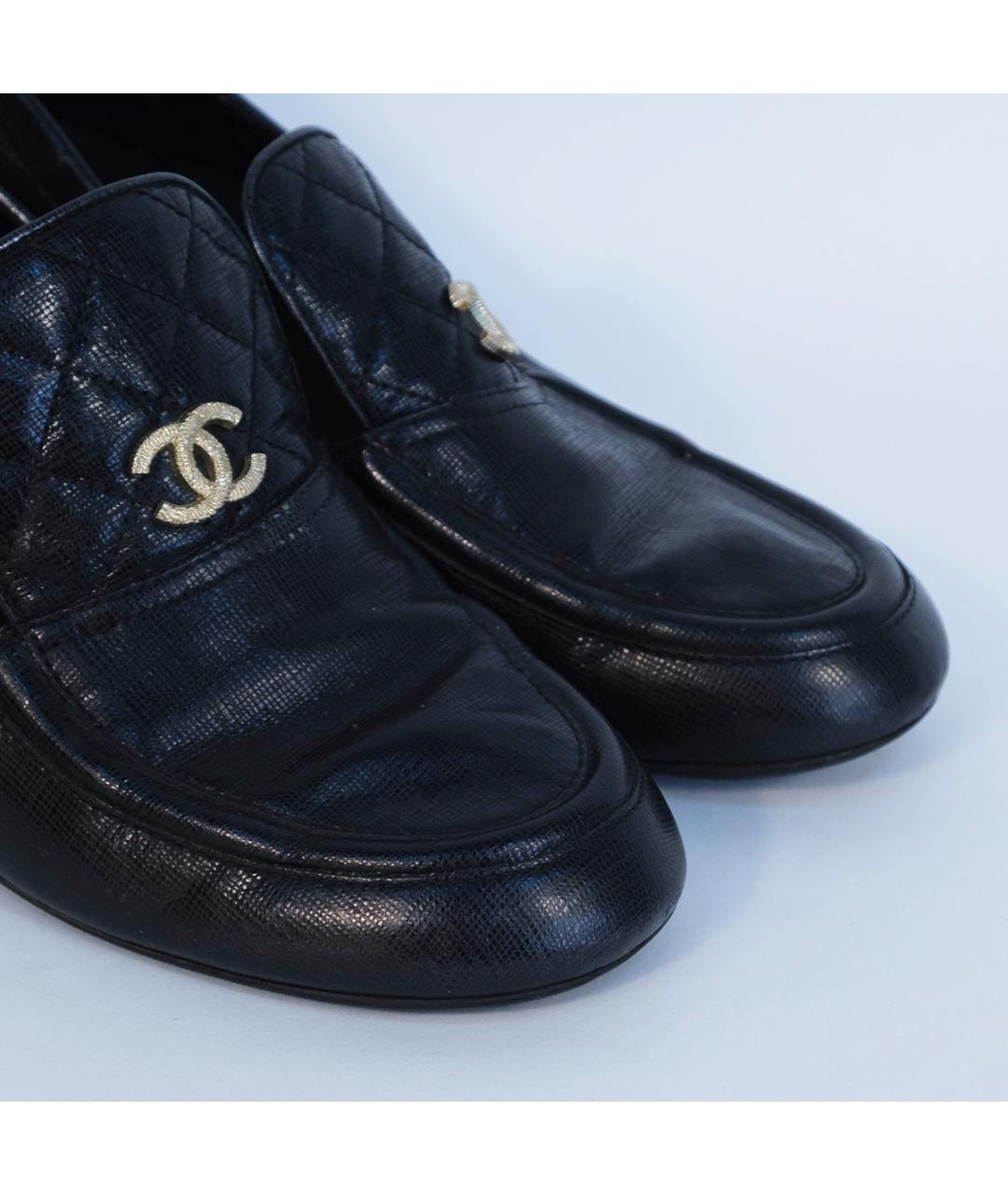CHANEL Черные кожаные туфли, фото 4