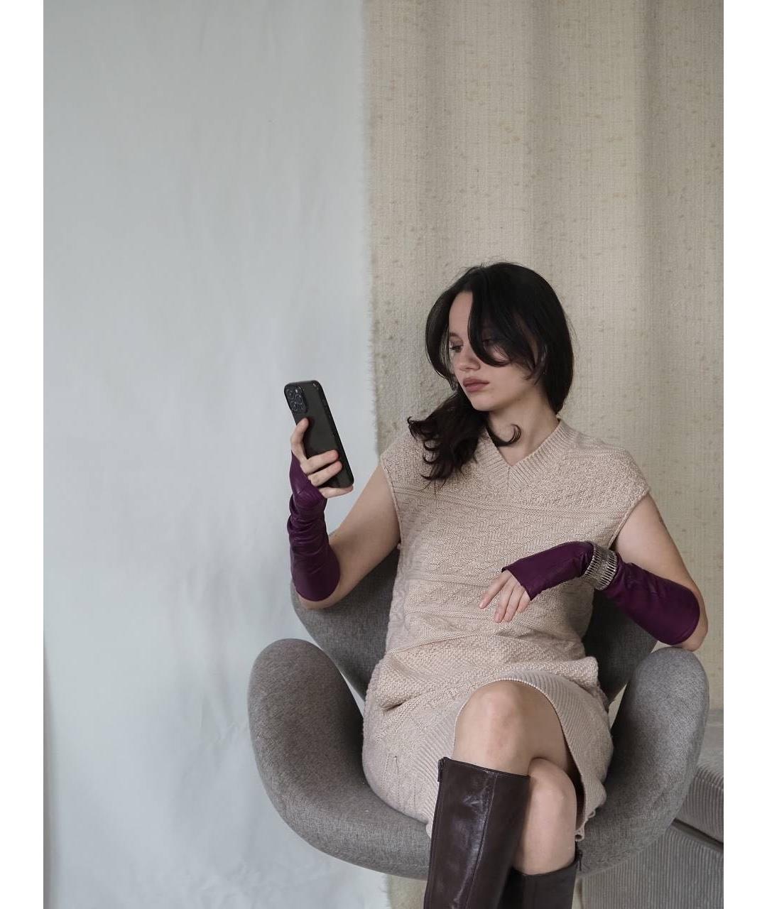 MM6 MAISON MARGIELA Бежевое шерстяное повседневное платье, фото 8