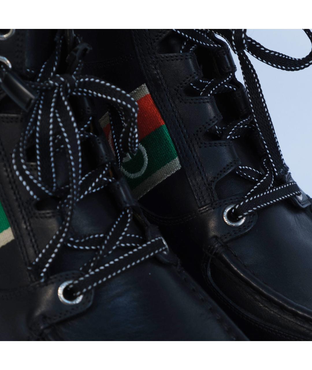 GUCCI Черные кожаные ботинки, фото 5