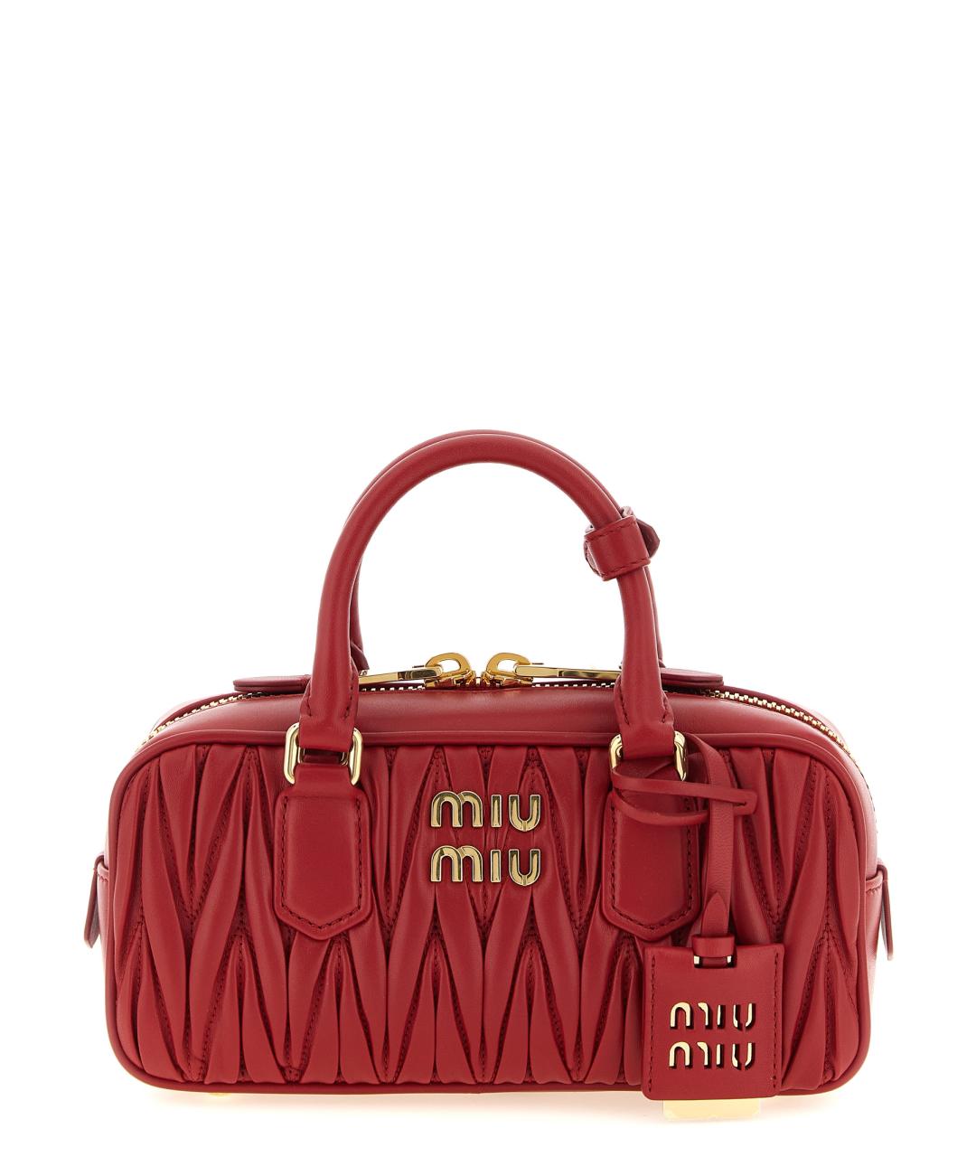 MIU MIU Красная кожаная сумка с короткими ручками, фото 1