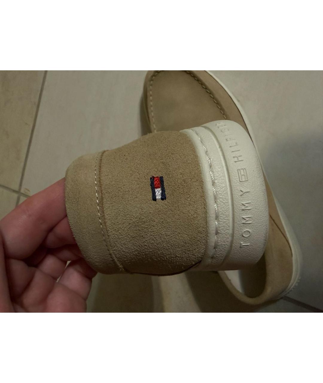 TOMMY HILFIGER Бежевые замшевые лоферы, фото 3
