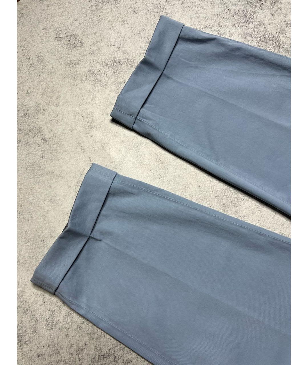 ERMENEGILDO ZEGNA XXX Голубые хлопко-эластановые брюки чинос, фото 3