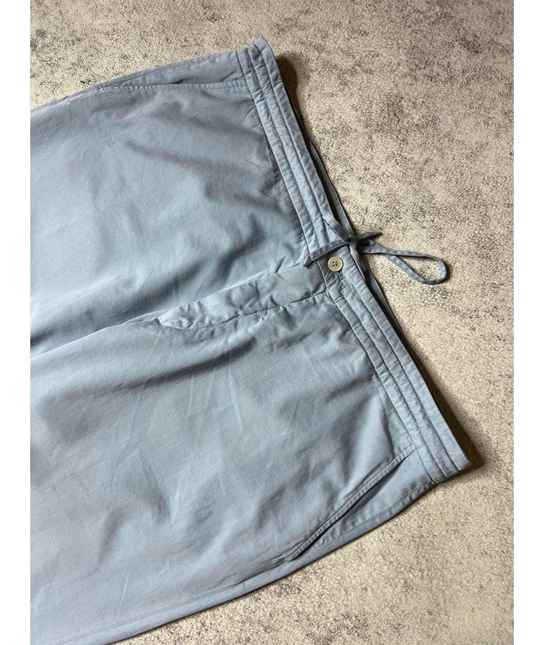 ERMENEGILDO ZEGNA XXX Голубые хлопко-эластановые брюки чинос, фото 2