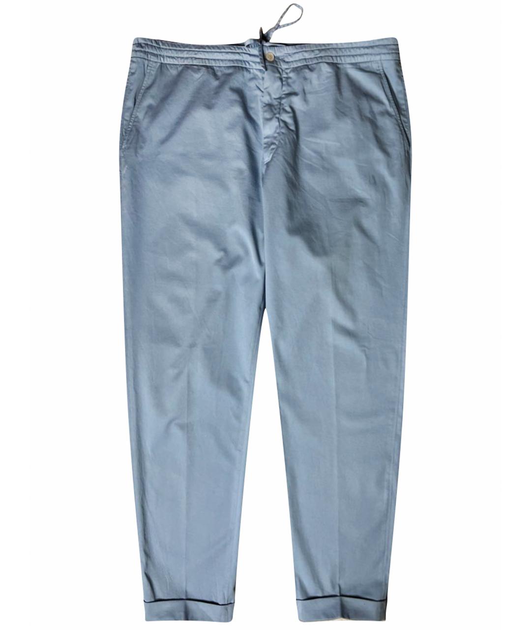 ERMENEGILDO ZEGNA XXX Голубые хлопко-эластановые брюки чинос, фото 1