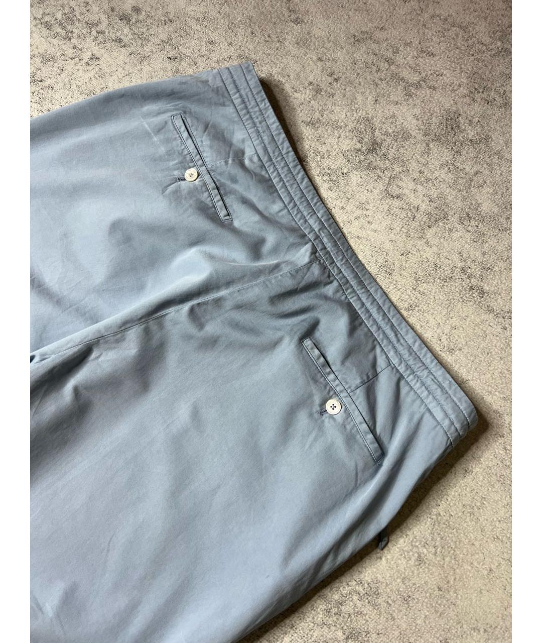 ERMENEGILDO ZEGNA XXX Голубые хлопко-эластановые брюки чинос, фото 4