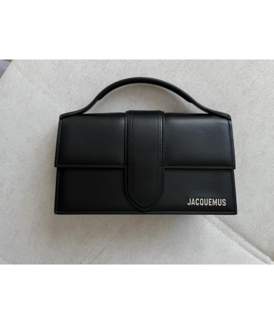 JACQUEMUS Черная кожаная сумка с короткими ручками, фото 8