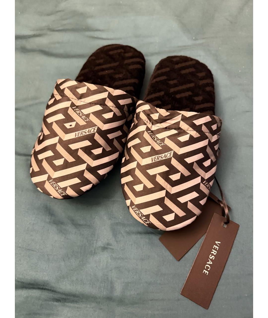 VERSACE Черные текстильные сабо, фото 4
