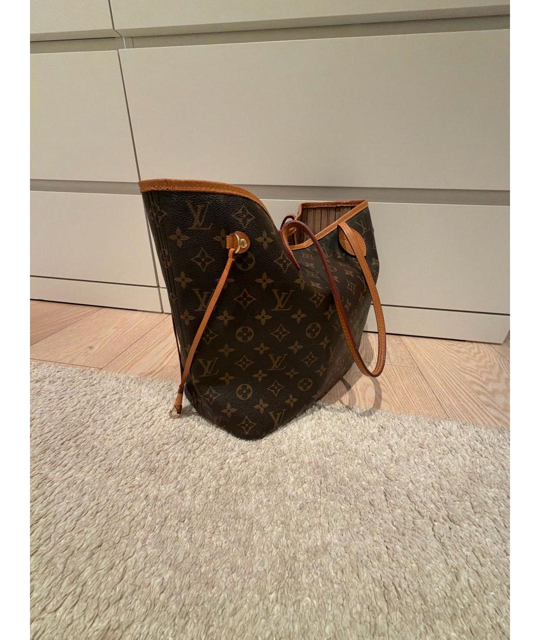 LOUIS VUITTON Коричневая кожаная сумка тоут, фото 2