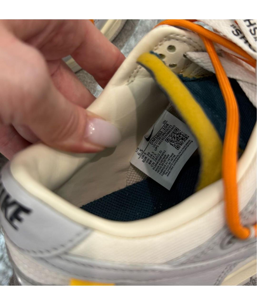 NIKE X OFF-WHITE Мульти кожаные кроссовки, фото 7