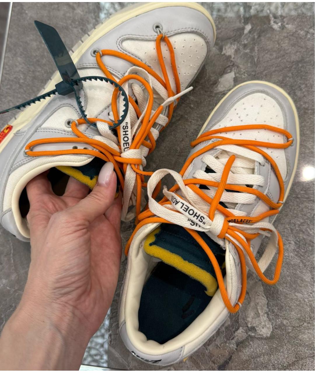 NIKE X OFF-WHITE Мульти кожаные кроссовки, фото 8
