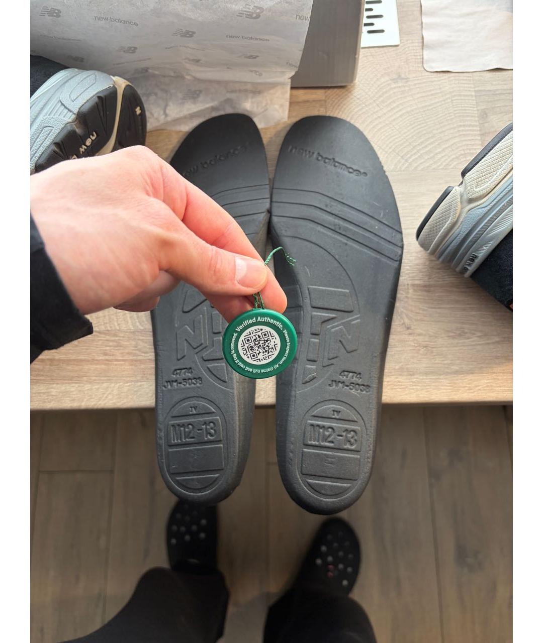 NEW BALANCE Черные замшевые низкие кроссовки / кеды, фото 7
