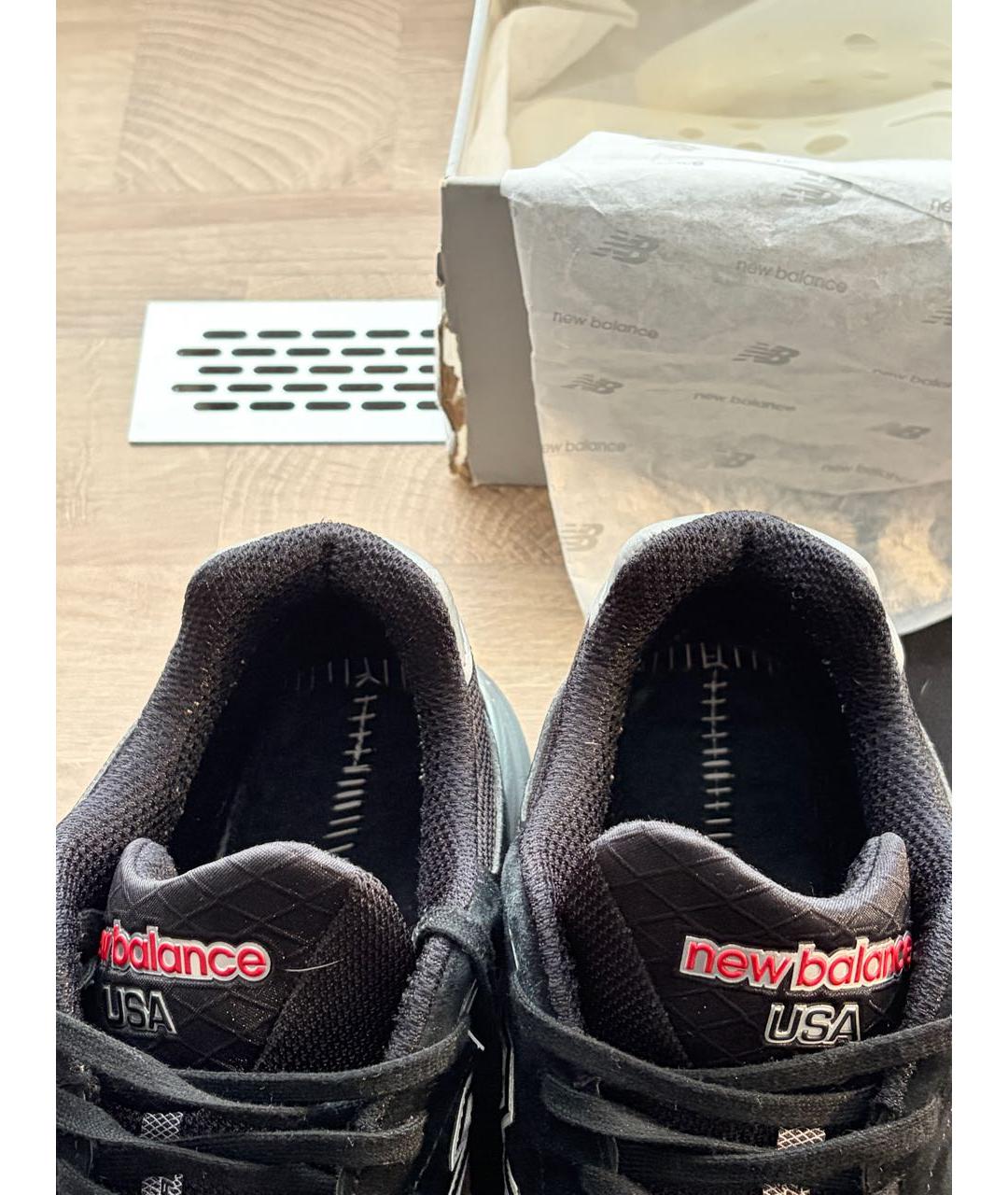 NEW BALANCE Черные замшевые низкие кроссовки / кеды, фото 3