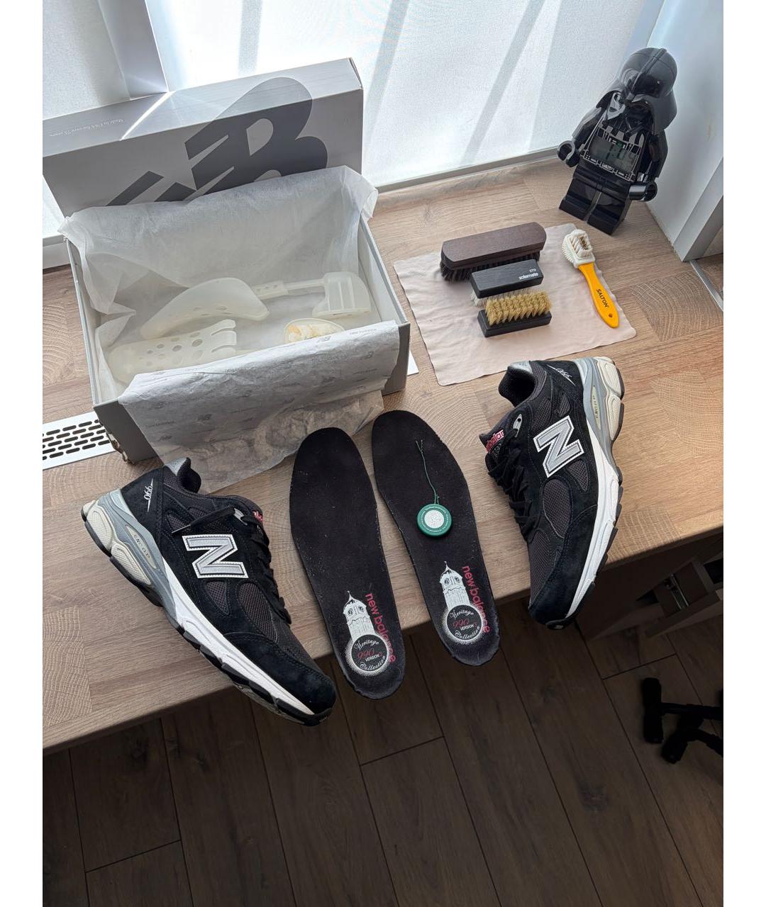 NEW BALANCE Черные замшевые низкие кроссовки / кеды, фото 8