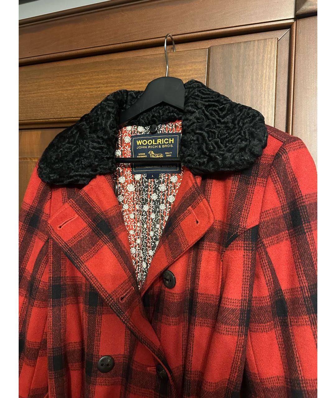 WOOLRICH Красная шерстяная куртка, фото 2