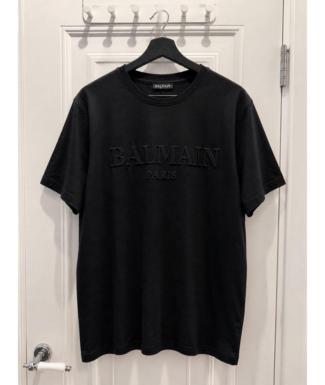 BALMAIN Черная хлопковая футболка, фото 5
