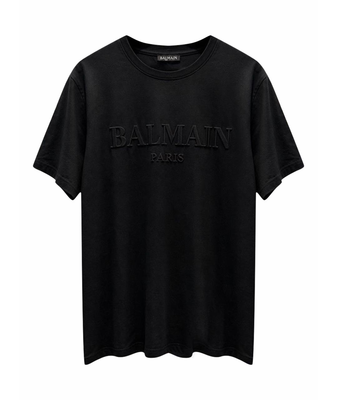 BALMAIN Черная хлопковая футболка, фото 1