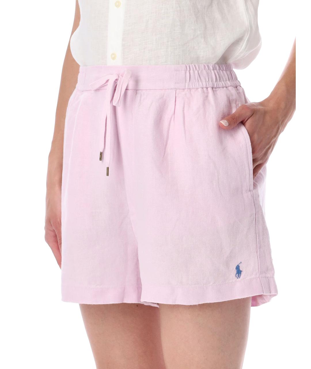 POLO RALPH LAUREN Розовые льняные шорты, фото 3