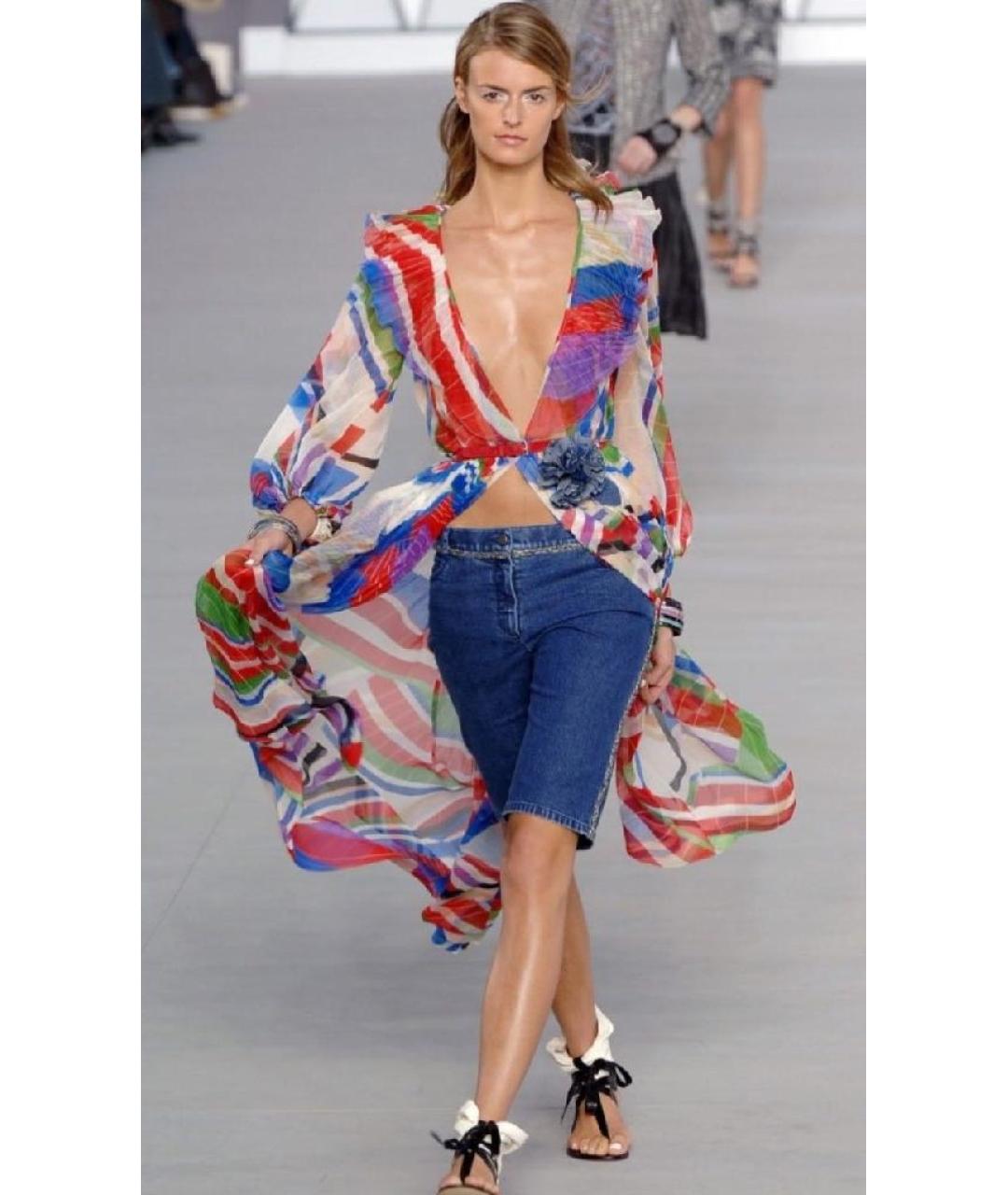 CHANEL Мульти шелковая туника, фото 7
