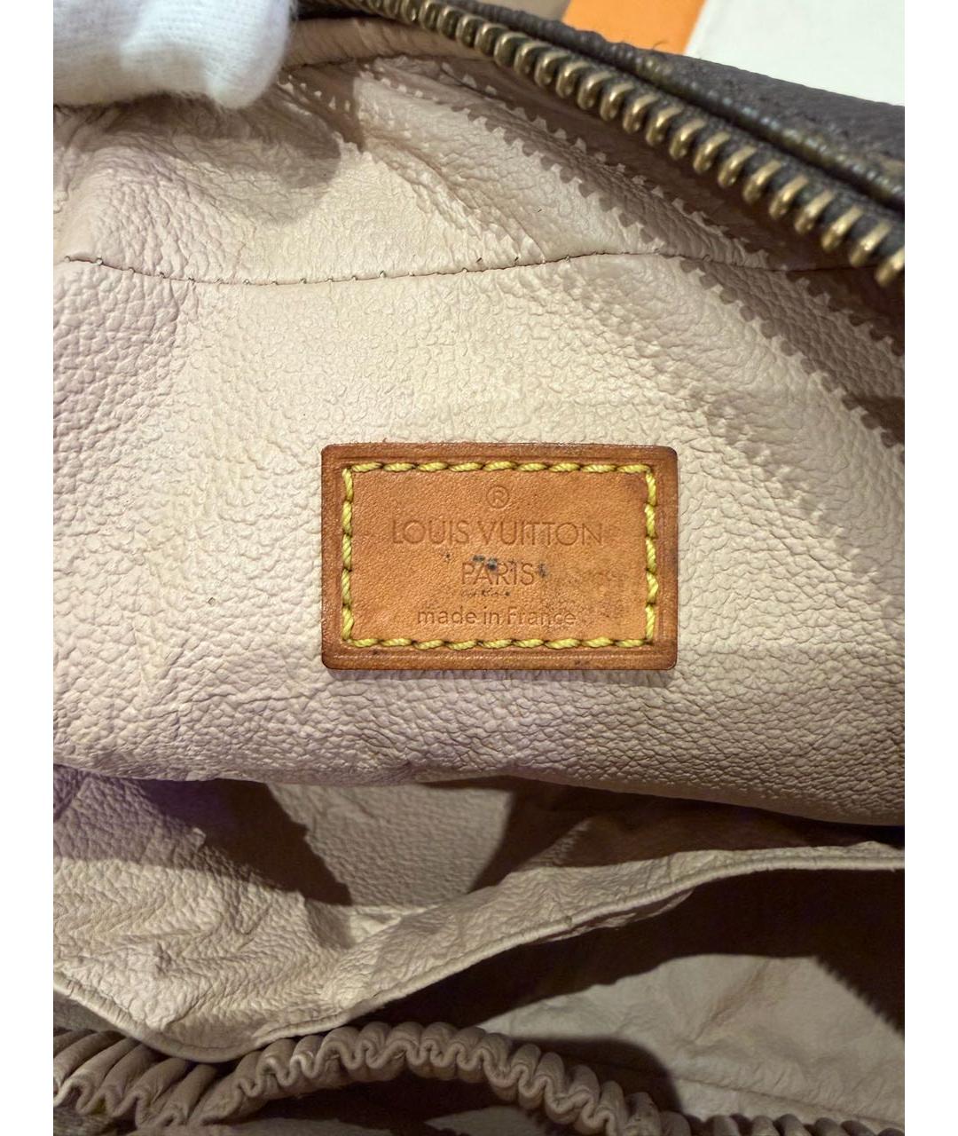 LOUIS VUITTON Коричневая кожаная косметичка, фото 7
