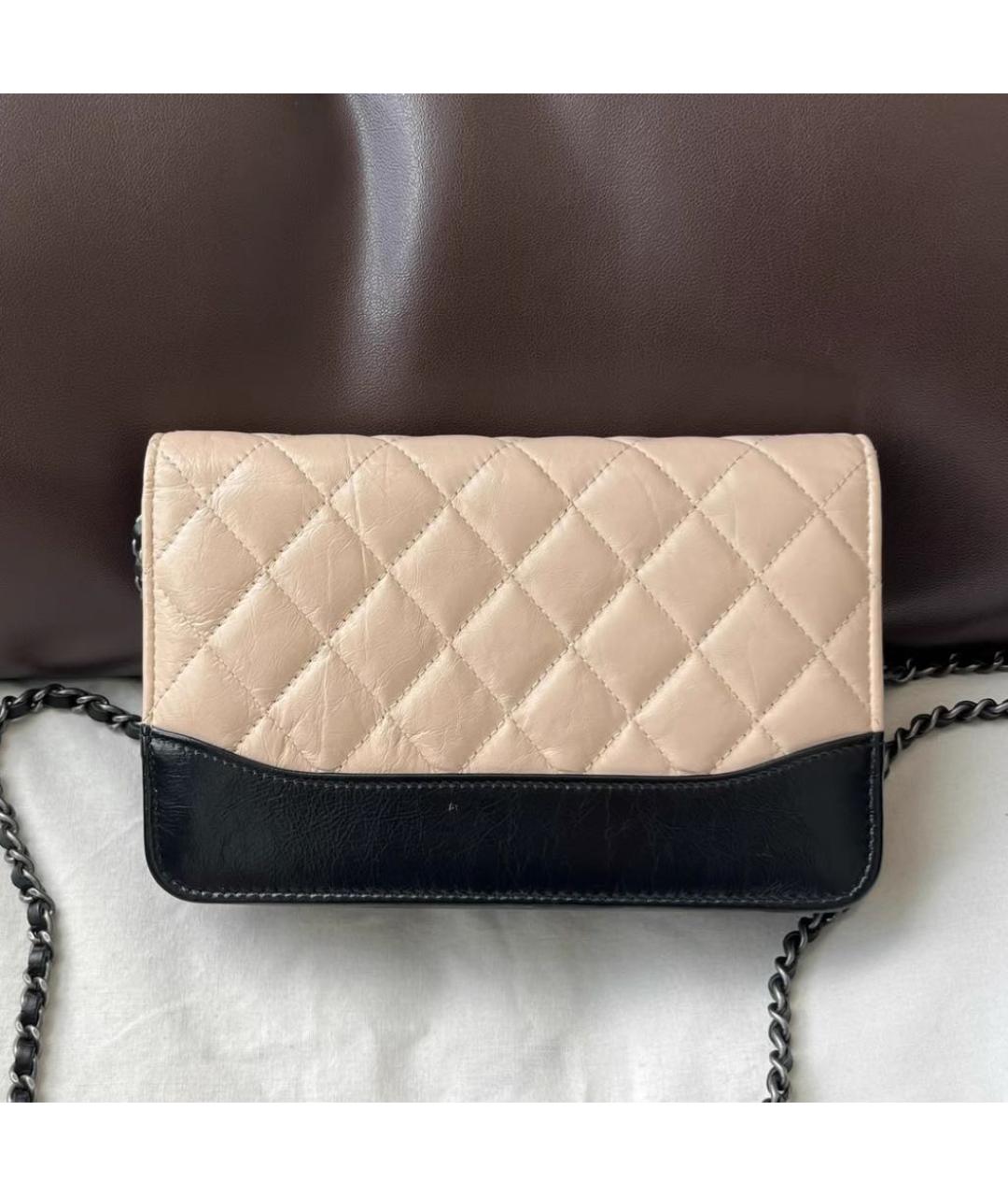 CHANEL Бежевая кожаная сумка через плечо, фото 3
