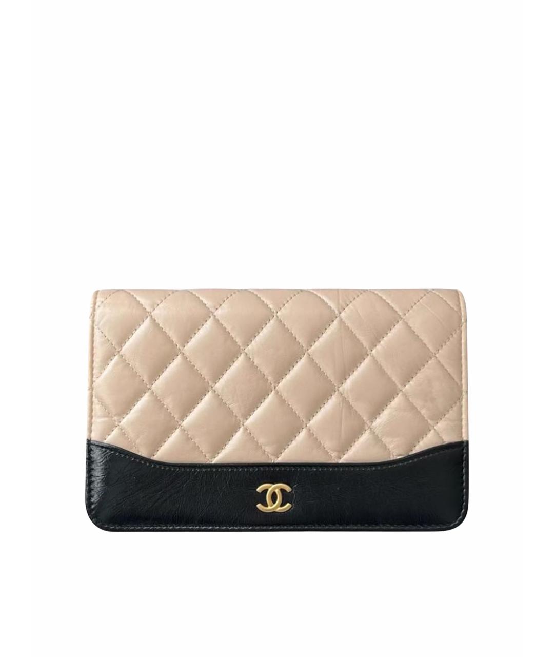 CHANEL Бежевая кожаная сумка через плечо, фото 1