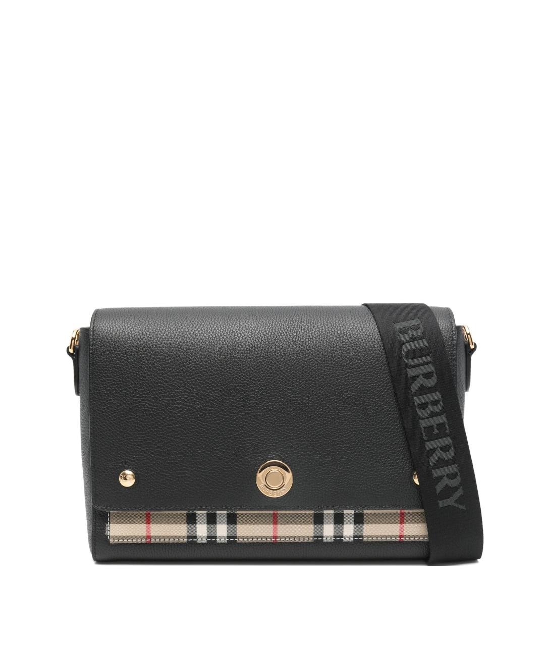 BURBERRY Черная кожаная сумка через плечо, фото 1