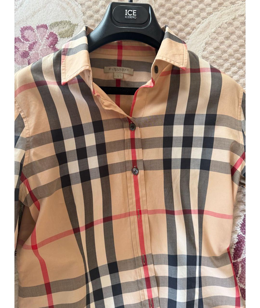 BURBERRY Бежевая хлопковая рубашка, фото 2