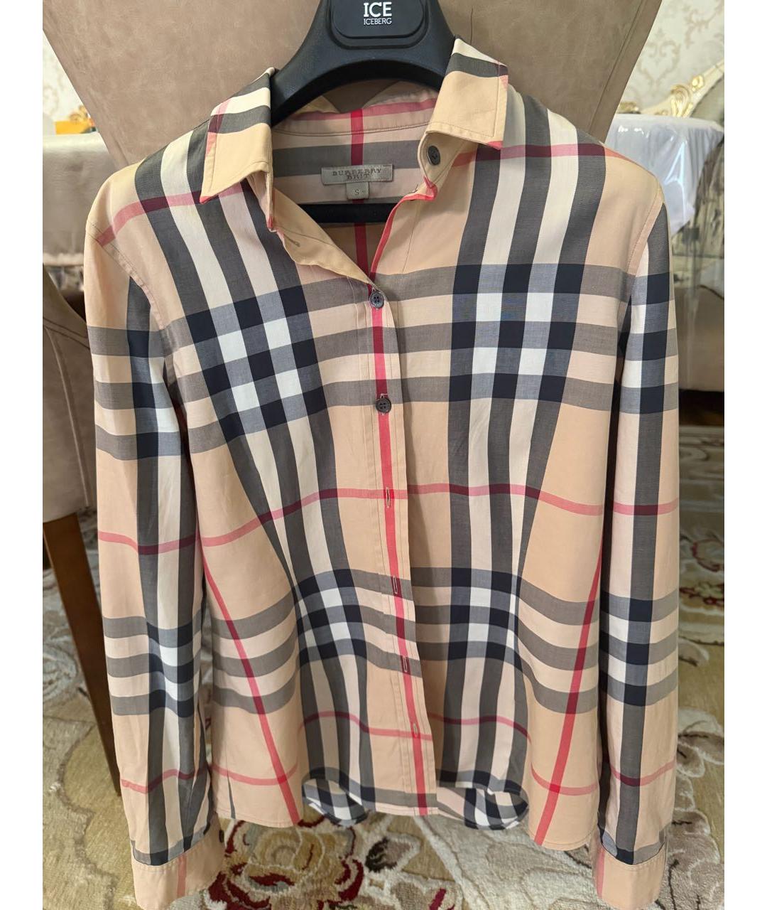BURBERRY Бежевая хлопковая рубашка, фото 4
