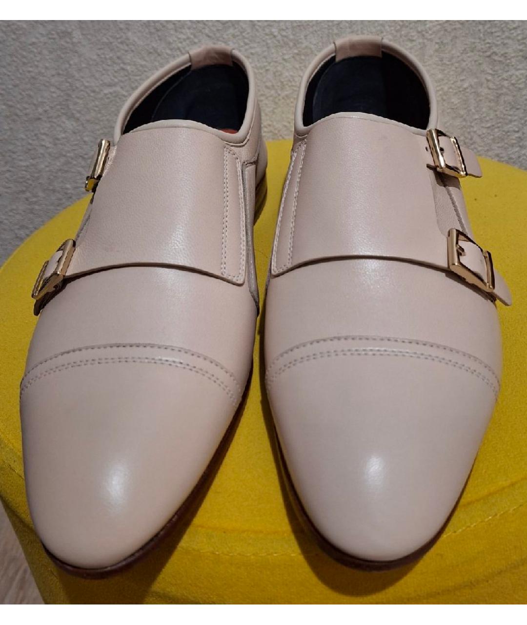 SANTONI Бежевые кожаные брогги и оксфорды, фото 3