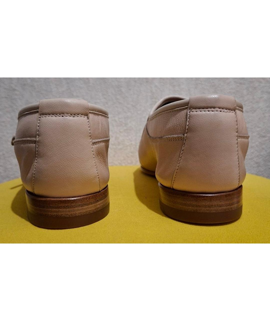 SANTONI Бежевые кожаные брогги и оксфорды, фото 4