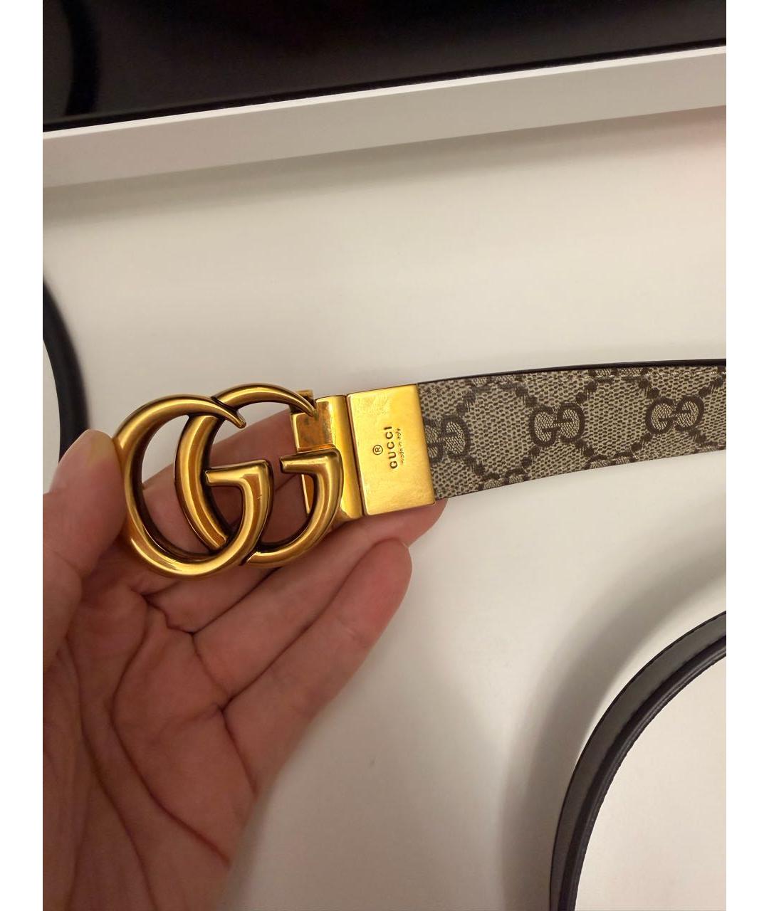 GUCCI Бежевый кожаный ремень, фото 4