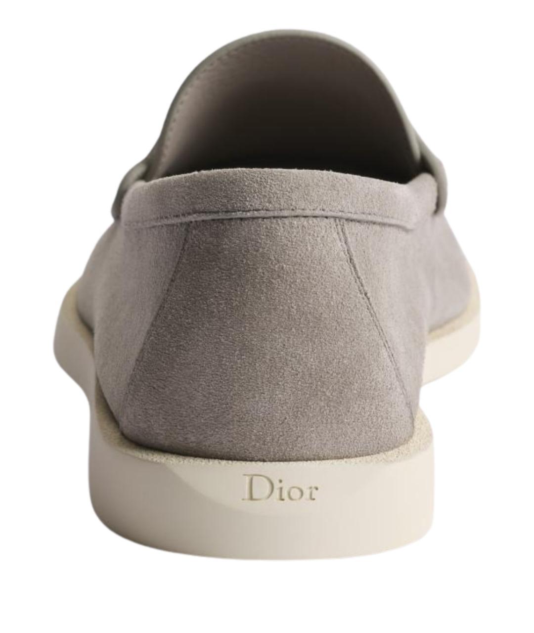 CHRISTIAN DIOR Серые замшевые лоферы, фото 3