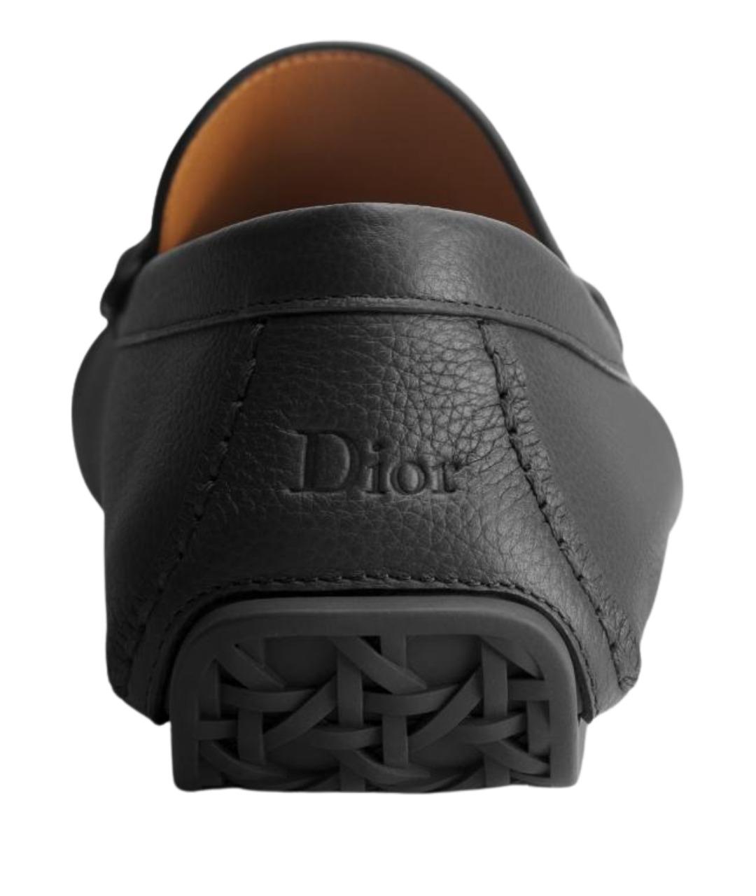 CHRISTIAN DIOR Черные кожаные лоферы, фото 3