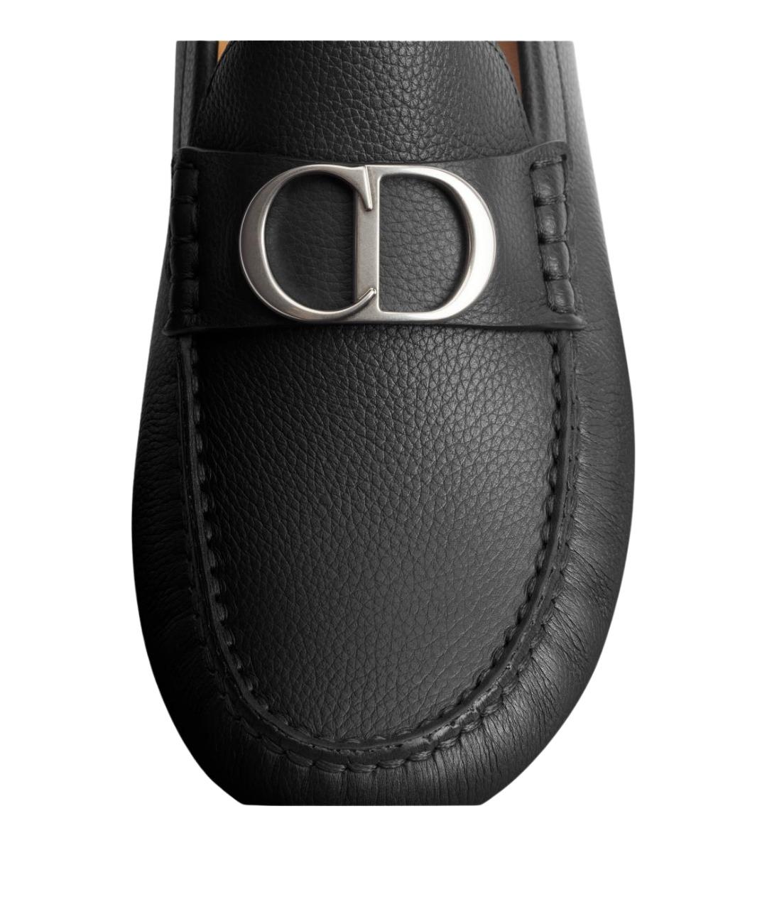CHRISTIAN DIOR Черные кожаные лоферы, фото 4