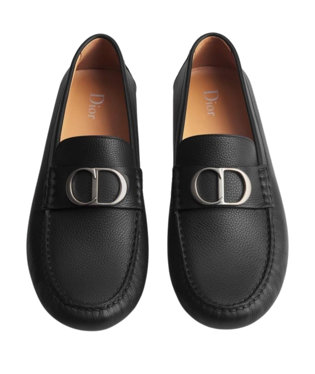 CHRISTIAN DIOR Черные кожаные лоферы, фото 2