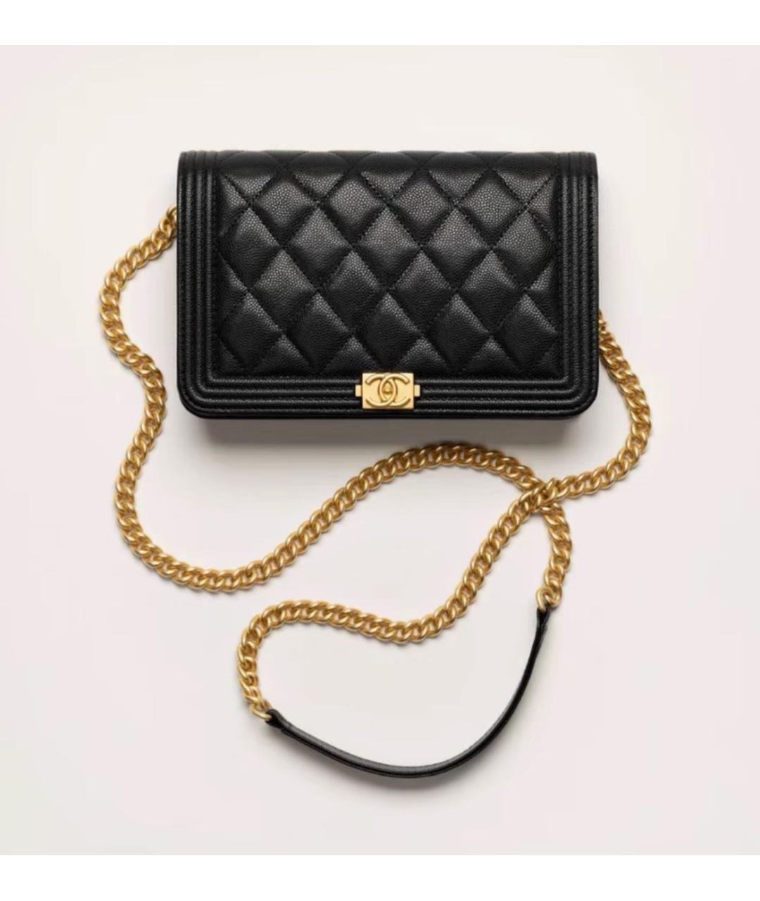 CHANEL Черная кожаная сумка через плечо, фото 6